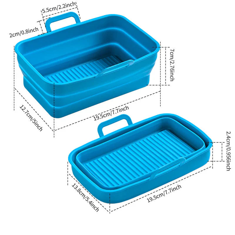Foldable Silicone Baking Tray for Hot Air Fryers - Reusable & Practical