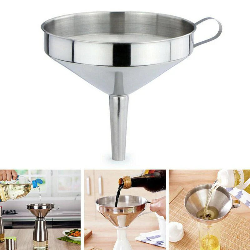 Stainless Steel Kitchen Oil Funnel with Sieve
