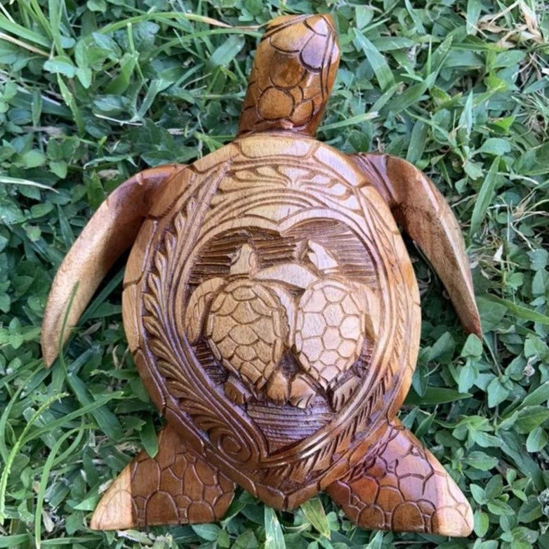 Tropical Turtle Figurine - Decorative Element Made From Synthetic Resin