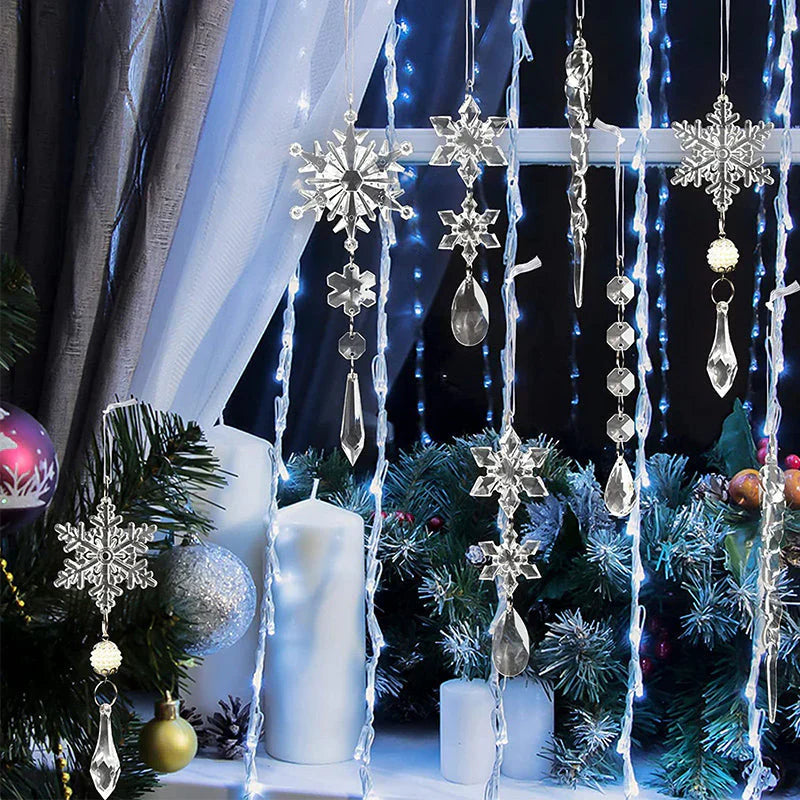 Crystal Snowflakes Christmas Tree Decorations
