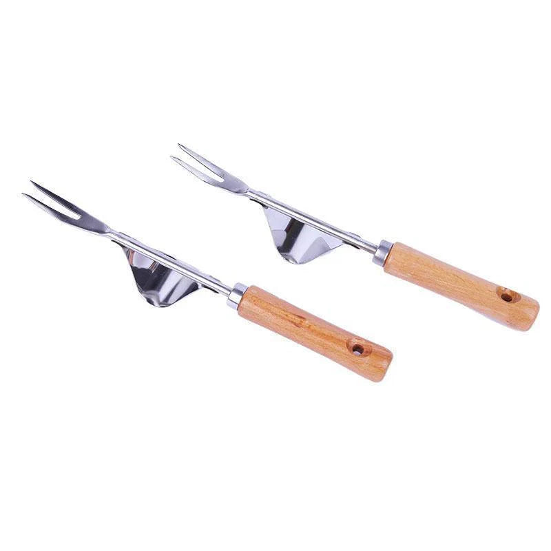 Ergonomic Weed Remover with Wooden Handle