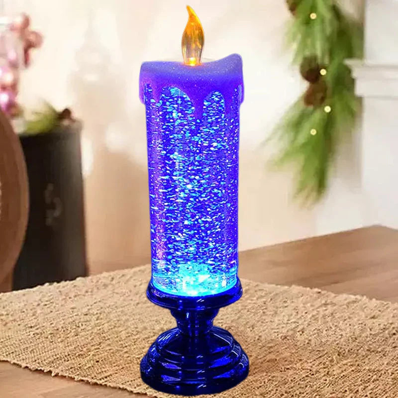 Led Christmas Candles with Glitter Effect