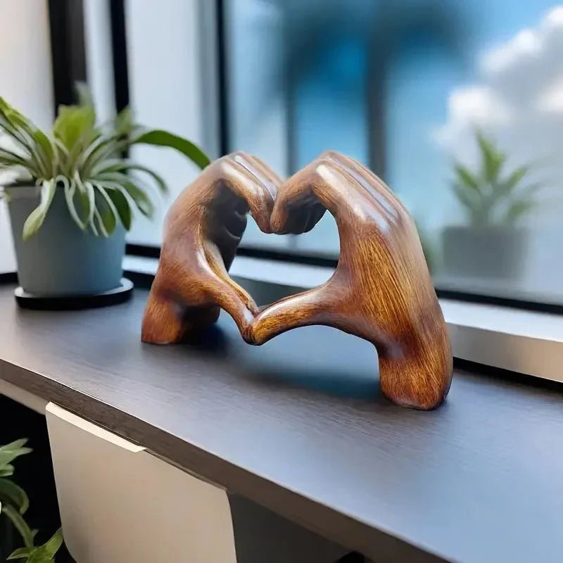 Decorative Wooden Heart Statue