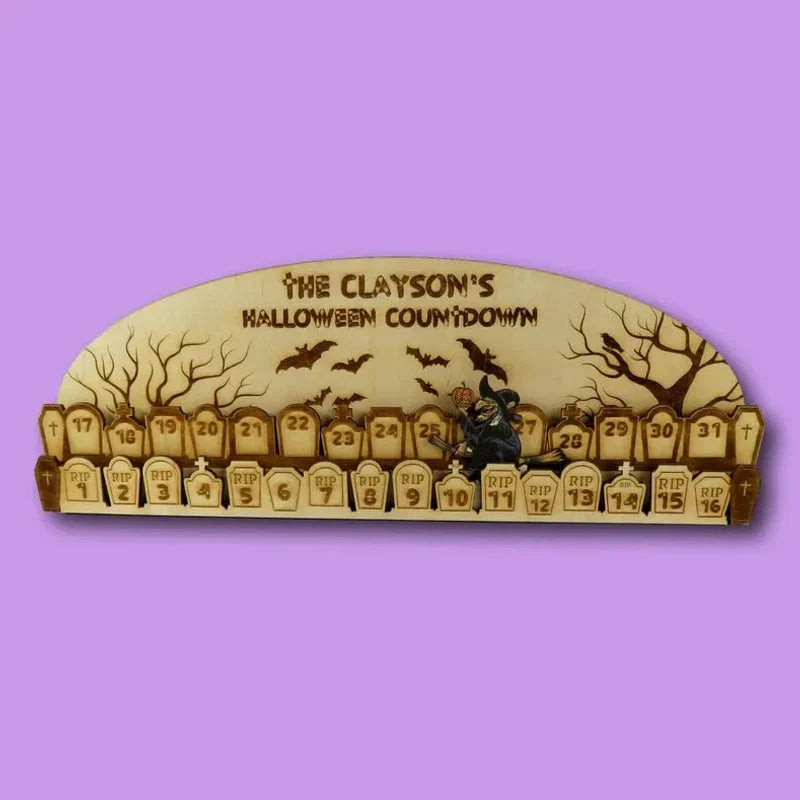 Halloween Countdown Calendar Made From Wood