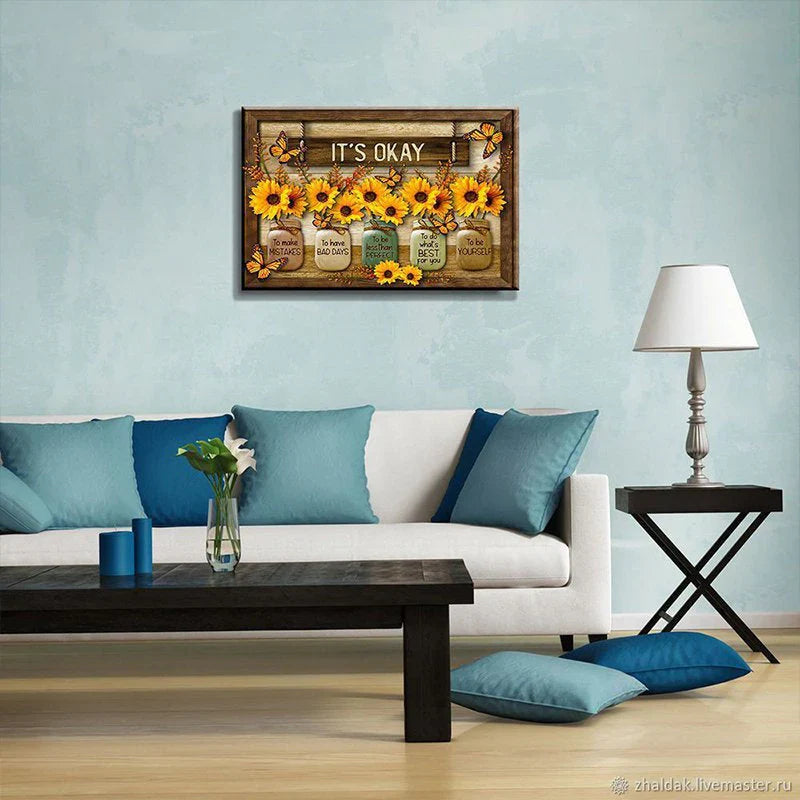 Butterfly Sunflower Mural