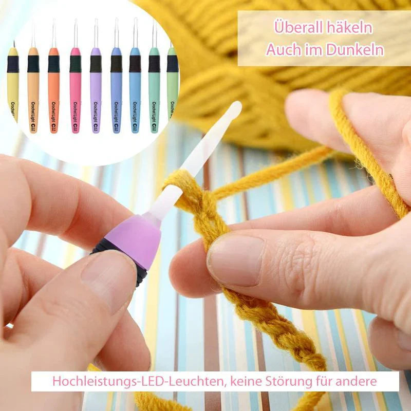 Luminous Crochet Hook Set - 9 Pieces for Creative Handicrafts