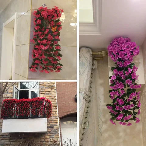 Decorative Hanging Basket with Artificial Violets - Elegance for Your Home!