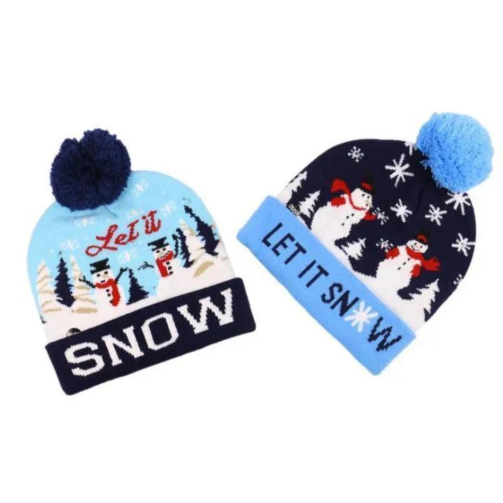 Christmas Led Knitted Hat with a Festive Design