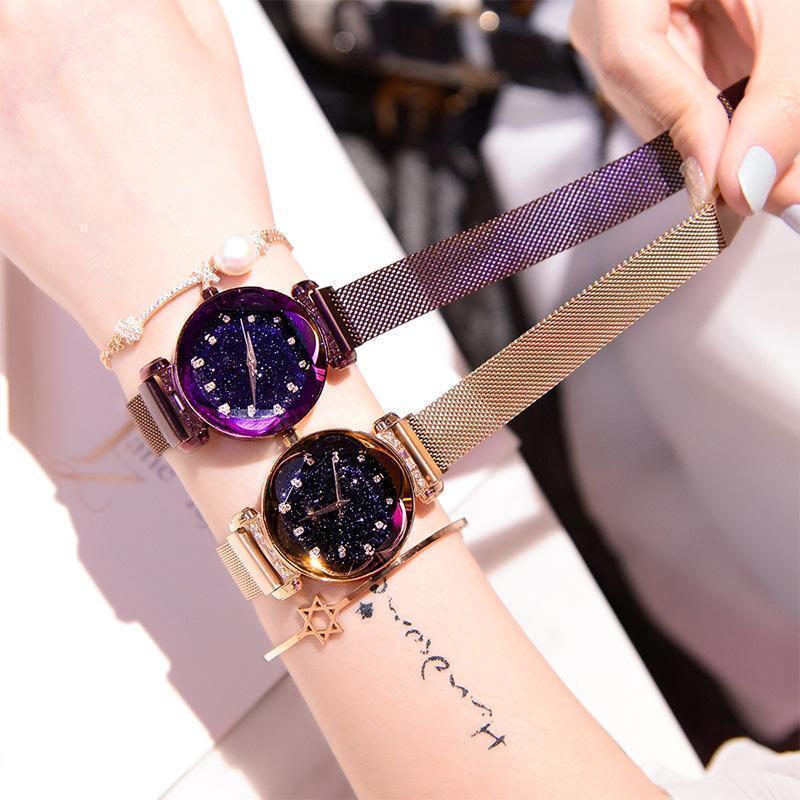 Waterproof Wristwatch with Starry Sky Design for Girls