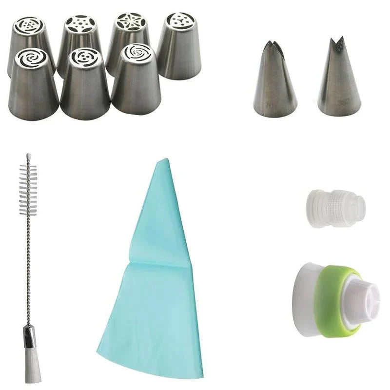 Stainless Steel Piping Nozzle Set - Creative Cake Decorating Made Easy
