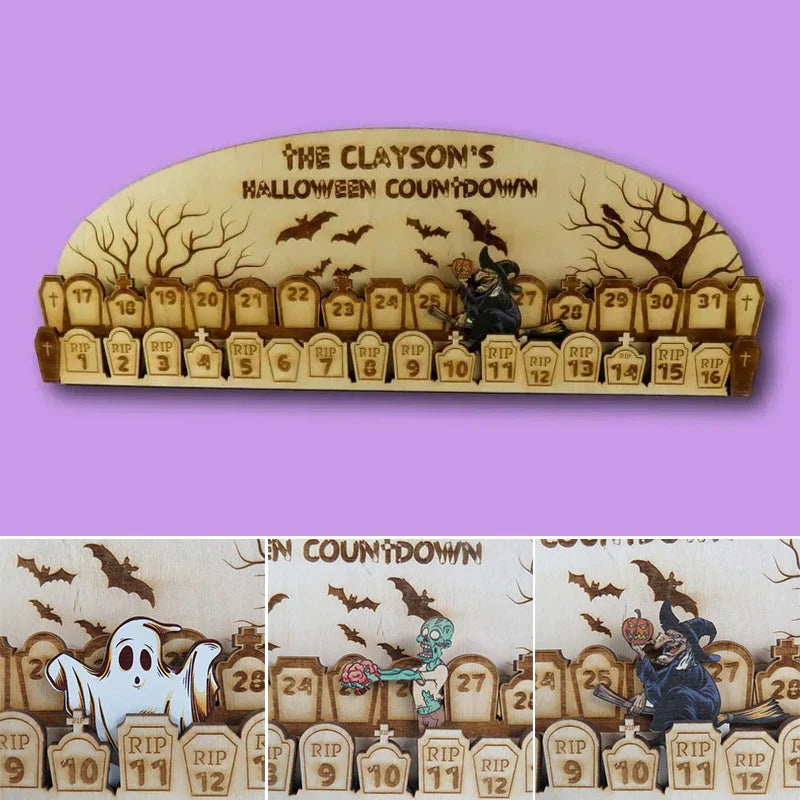 Halloween Countdown Calendar Made From Wood