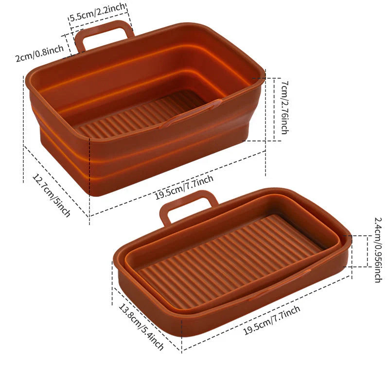 Foldable Silicone Baking Tray for Hot Air Fryers - Reusable & Practical