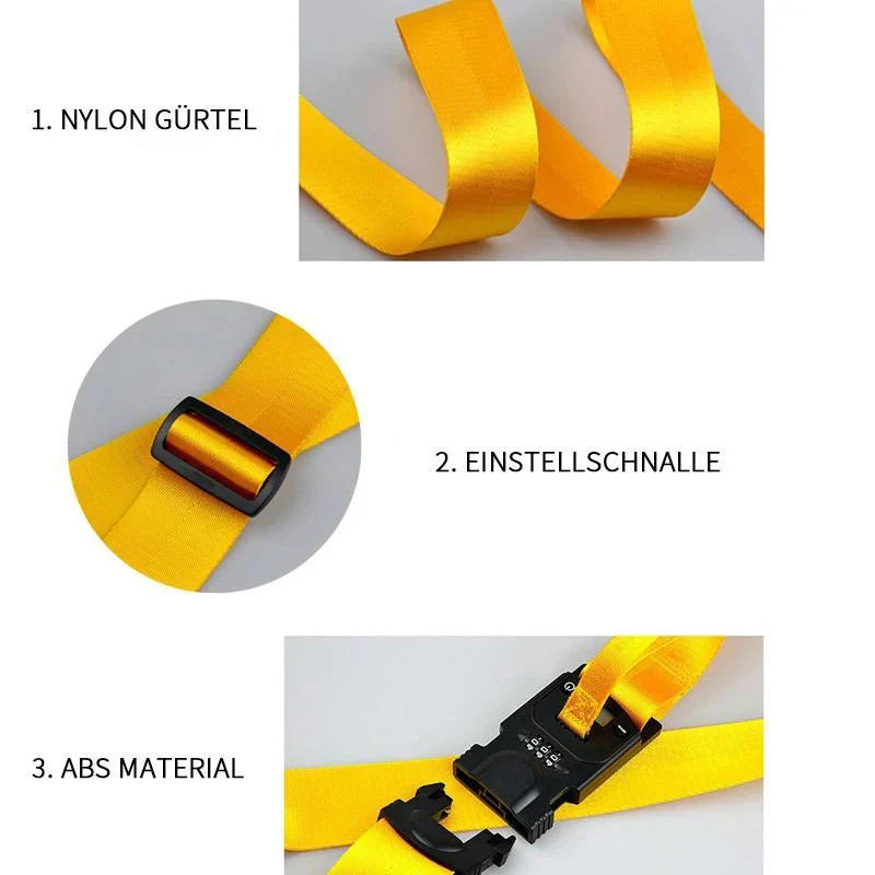 Luggage Strap with Integrated Scales and Combination Lock
