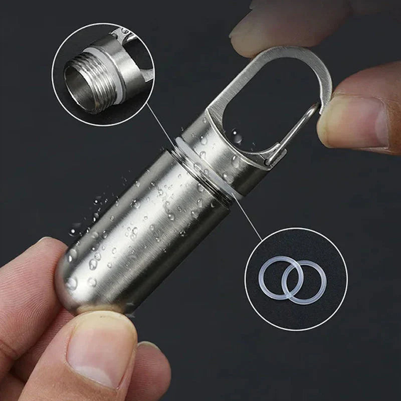 Compact Stainless Steel Pill Box