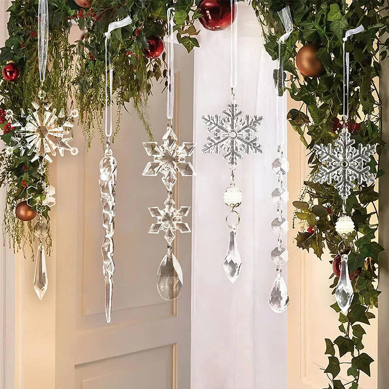 Crystal Snowflakes Christmas Tree Decorations