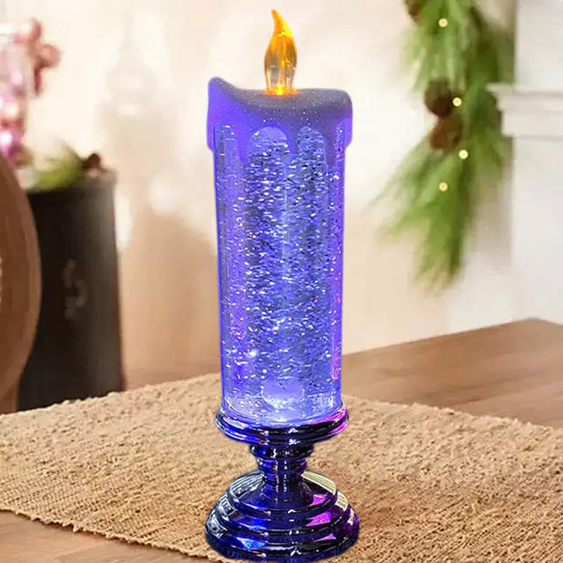 Led Christmas Candles with Glitter Effect