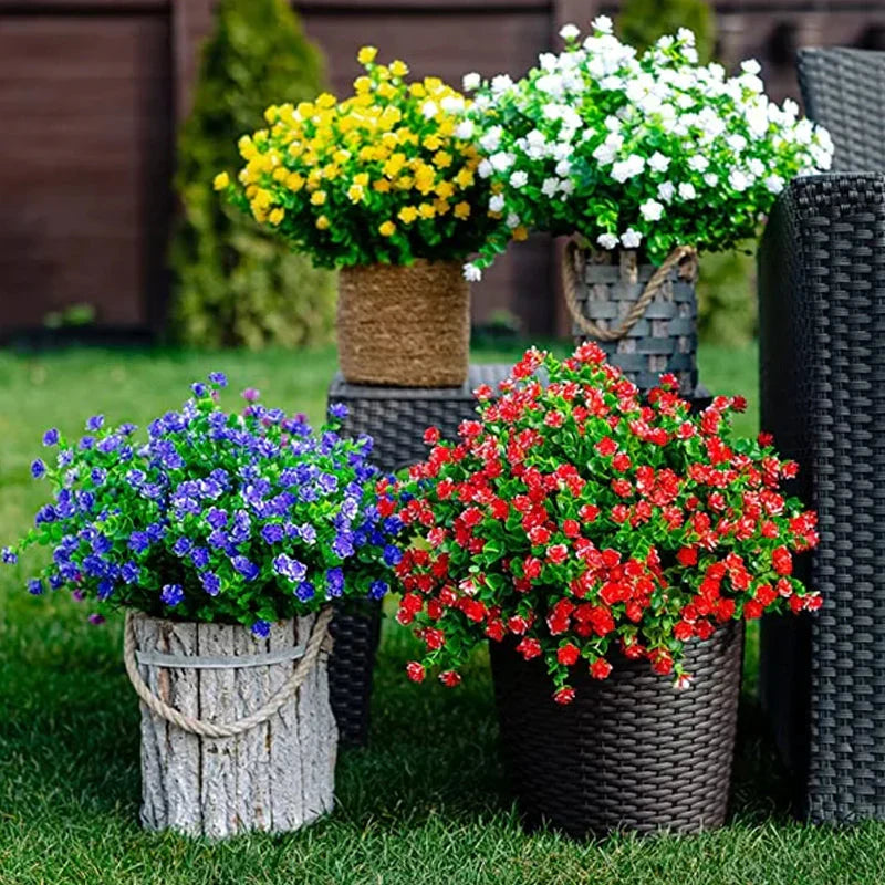 Artificial Outdoor Flowers in a Double Bouquet