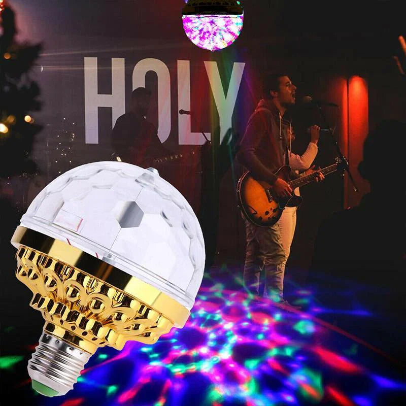Colourful Led Party Light Bulb - Rotates Automatically for Cool Lighting Effects!
