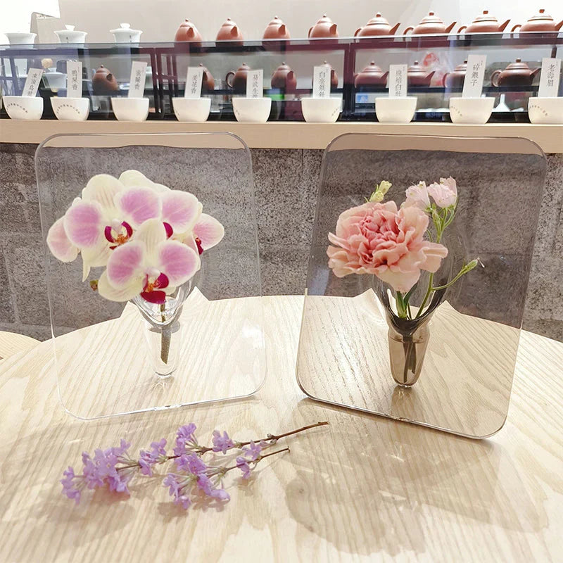 Elegant Acrylic Picture Frame Vase - Stylish Decoration for Any Home!