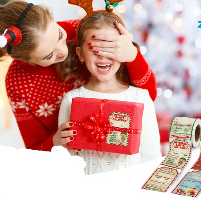 Christmas Gift Sticker Roll (200 Pieces)