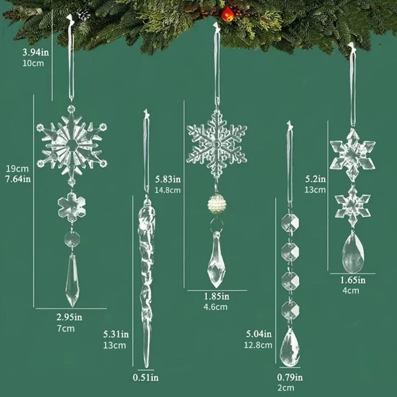 Crystal Snowflakes Christmas Tree Decorations