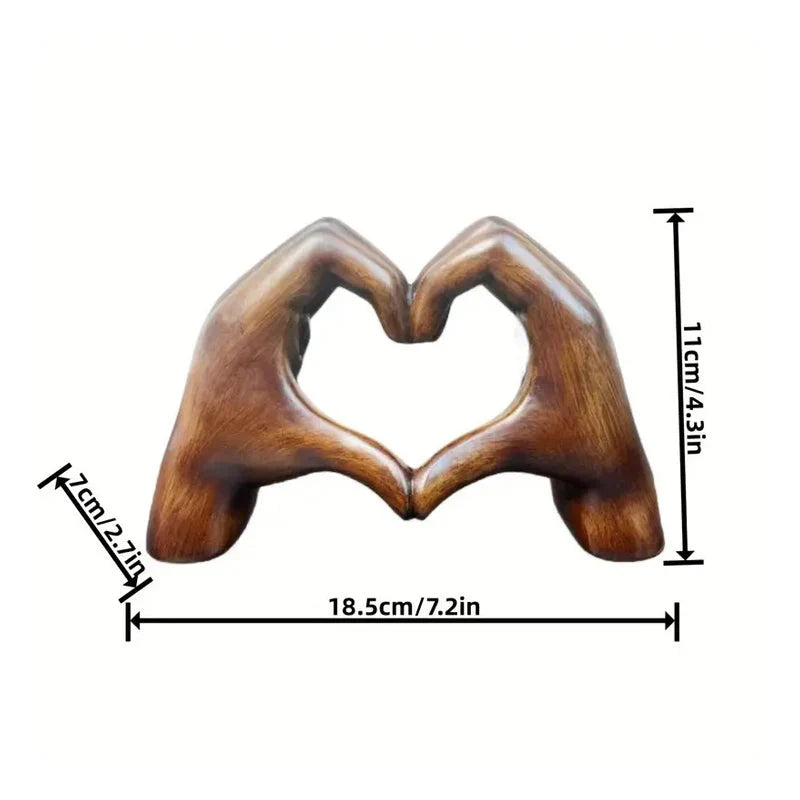 Decorative Wooden Heart Statue