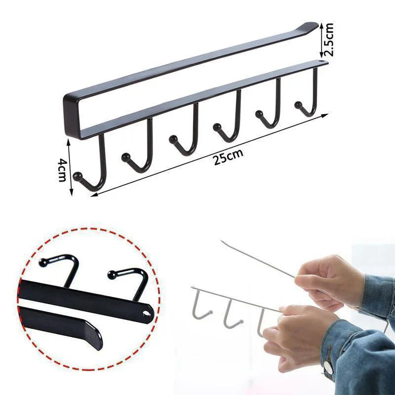 Space - Saving Hook Rack, 2 Pieces