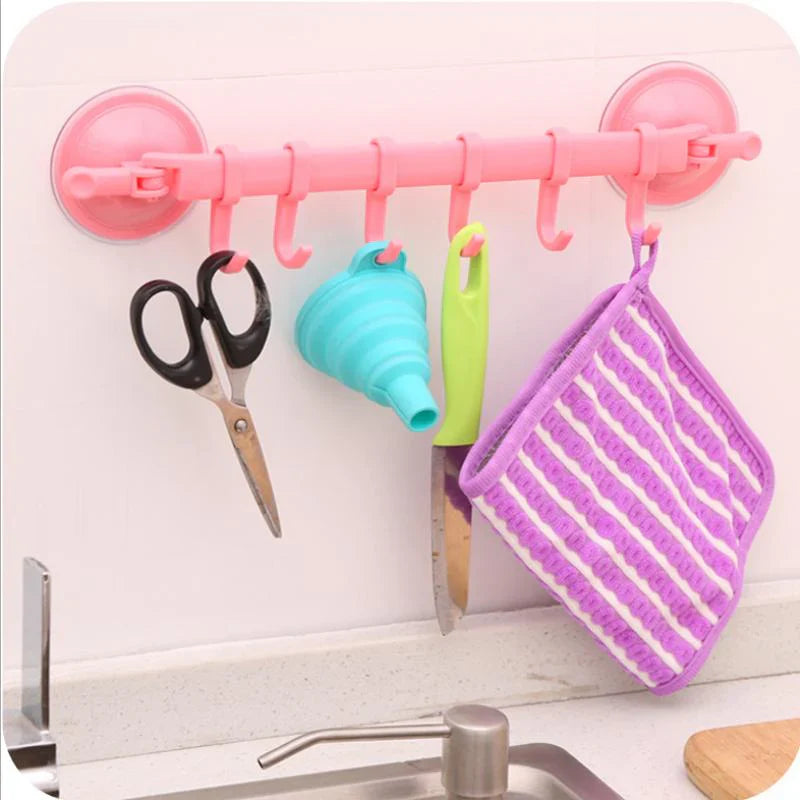 Strong Suction Hook with 6 Hooks