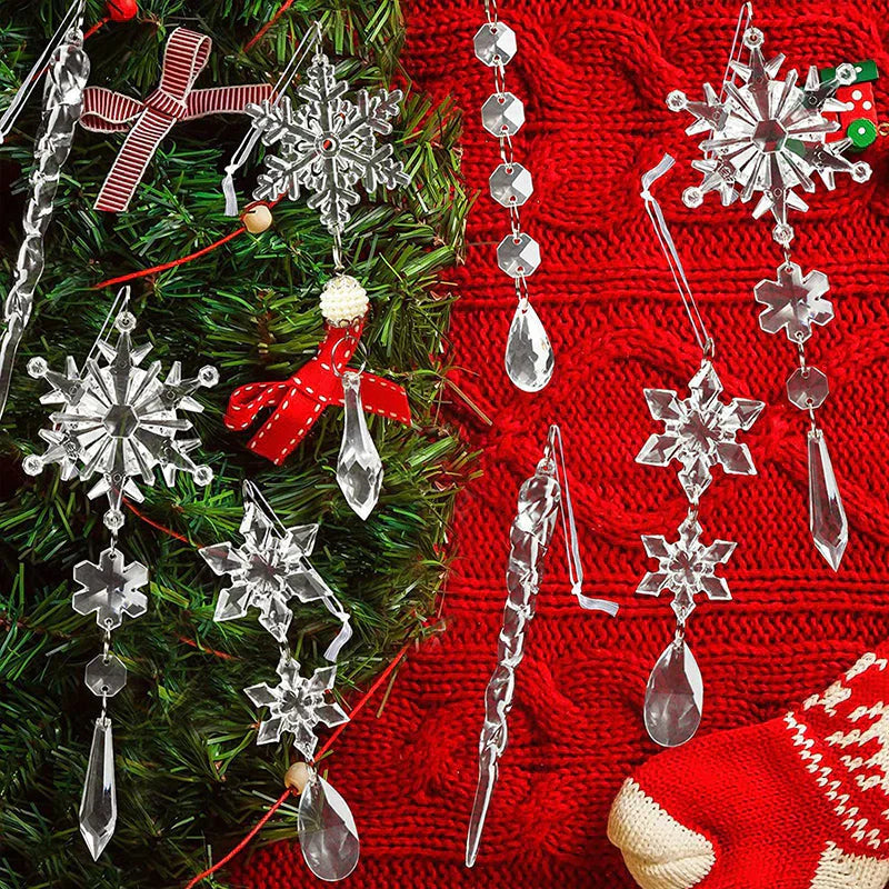 Crystal Snowflakes Christmas Tree Decorations