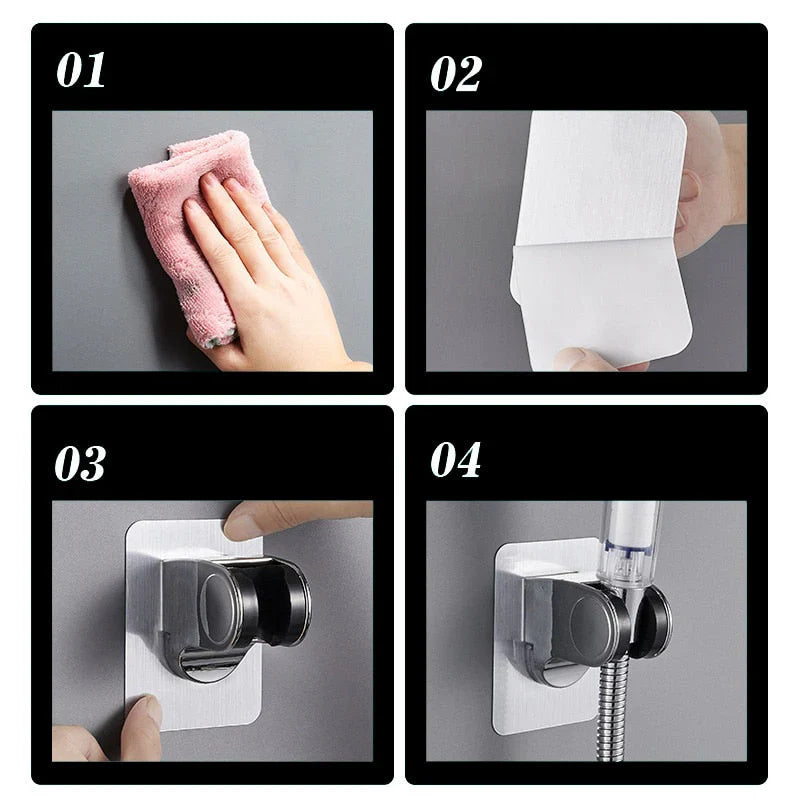 Self - Adhesive Shower Head Holder - No Drilling, Perfect Hold!