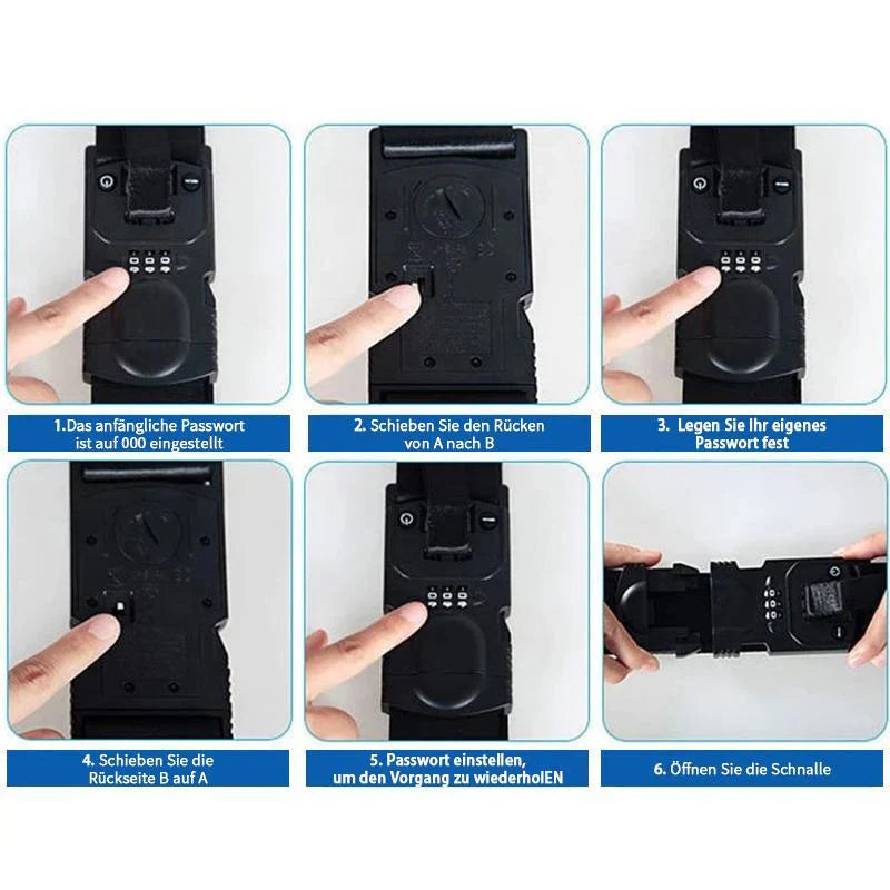 Luggage Strap with Integrated Scales and Combination Lock