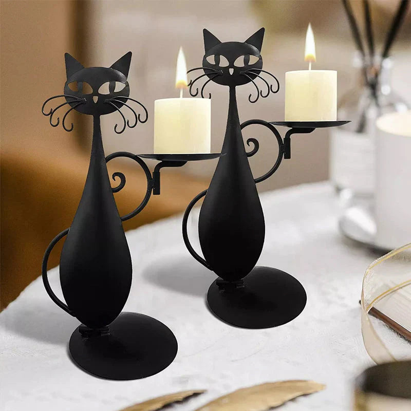Mystical Cat Candle Holder