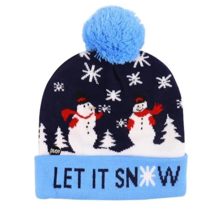 Christmas Led Knitted Hat with a Festive Design