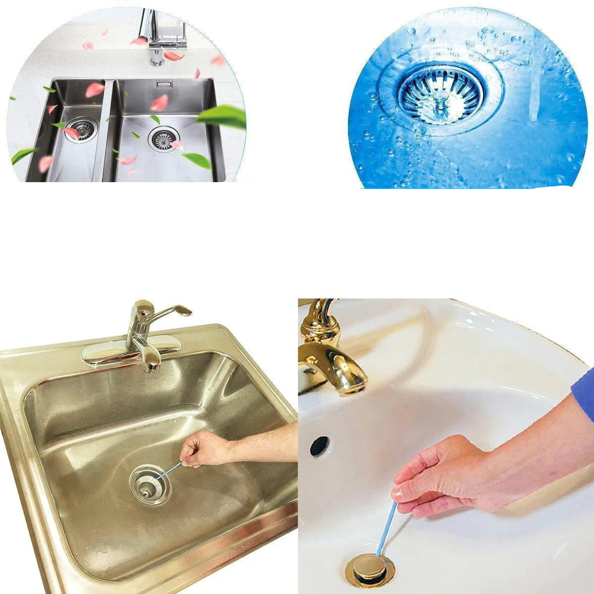 Practical Cleaning Rods for Drains (12 Pieces)