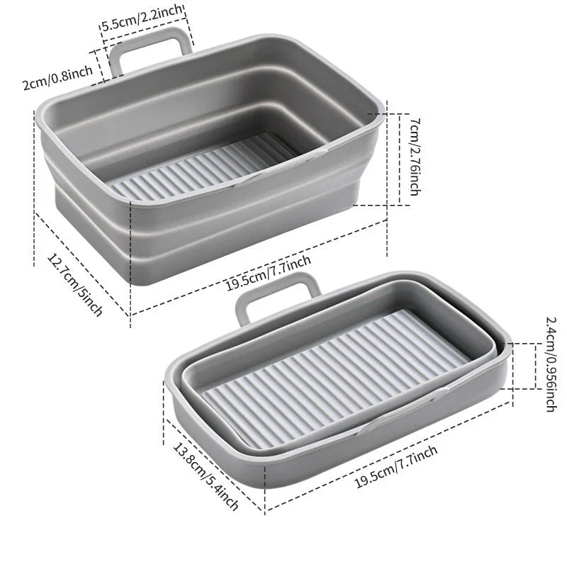 Foldable Silicone Baking Tray for Hot Air Fryers - Reusable & Practical