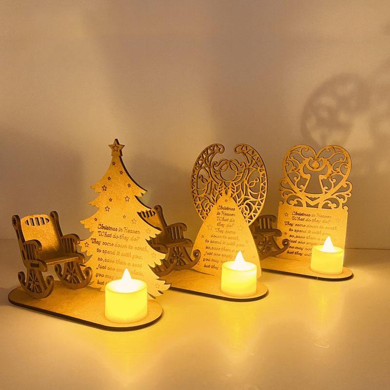 Christmas Wooden Candle Holder