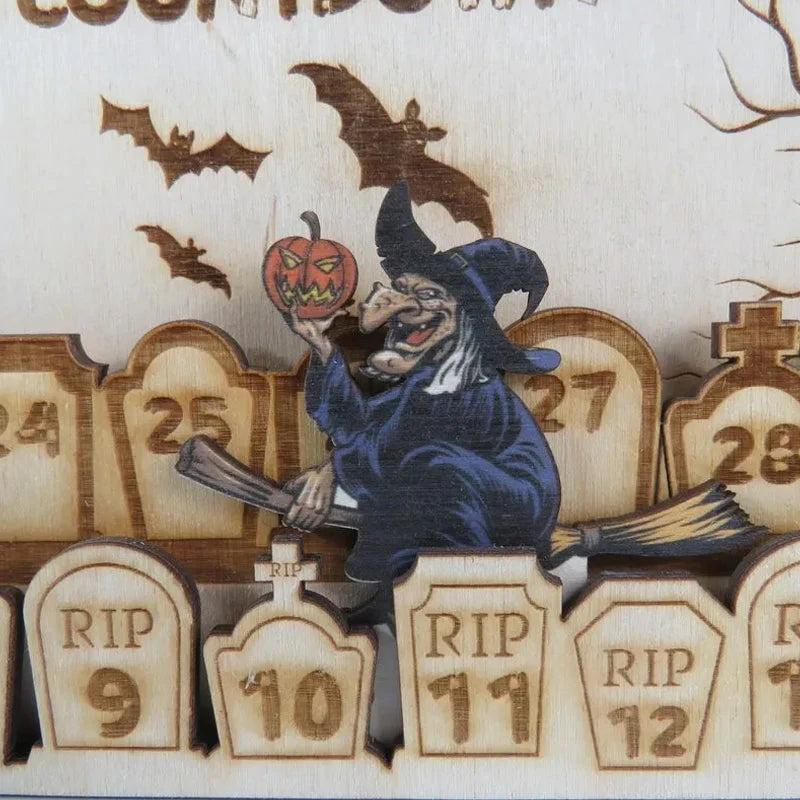 Halloween Countdown Calendar Made From Wood