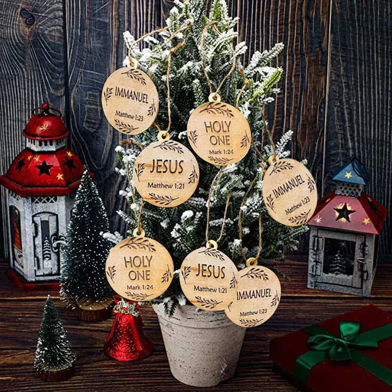 Wooden Sign with Biblical Names - Contemplative Christmas Decoration!