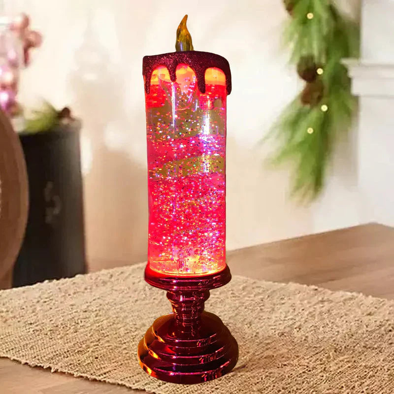 Led Christmas Candles with Glitter Effect