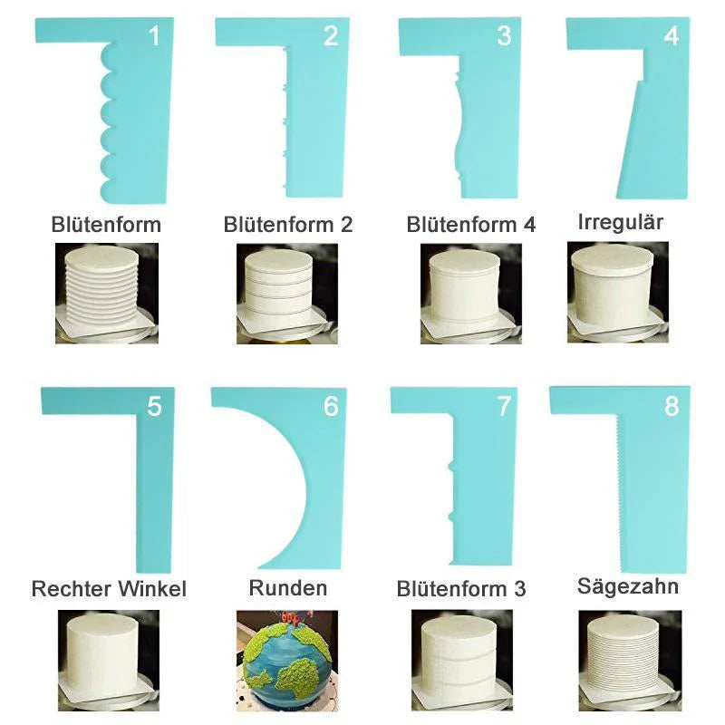 Set of 8 Cake Decorating Scrapers
