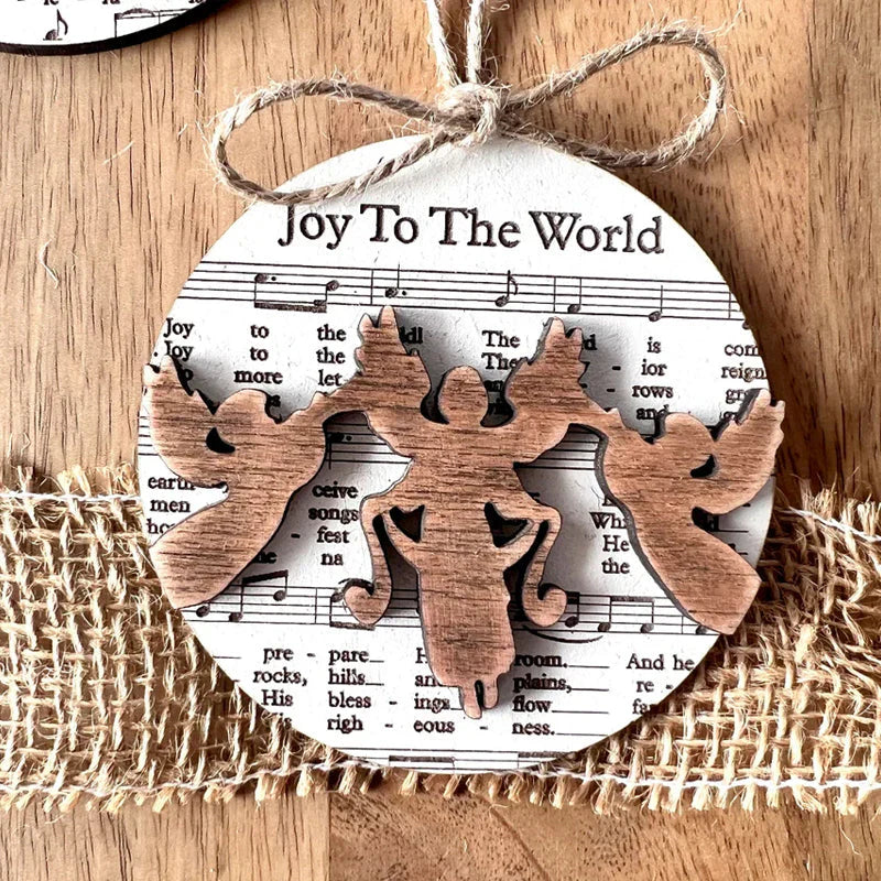 Musical Nativity Scene Ornament Made From Sheet Music