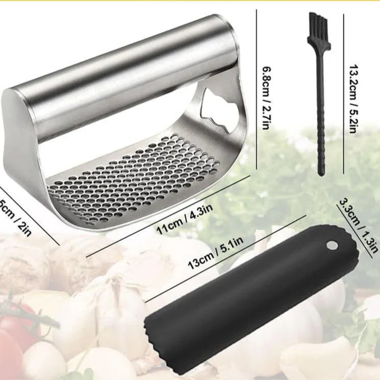 Ergonomic Stainless Steel Garlic Press