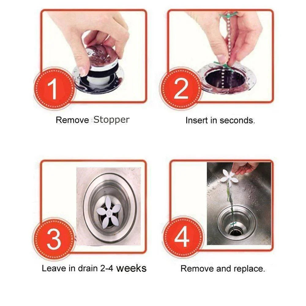 Hair Catcher Cleaning Chain, 5 - Piece