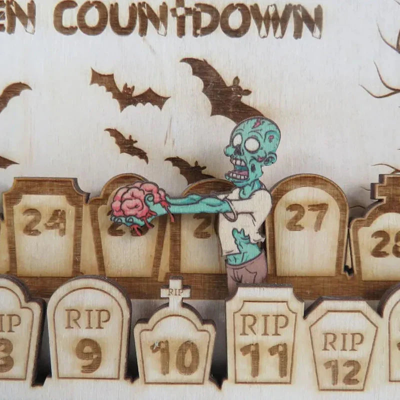 Halloween Countdown Calendar Made From Wood