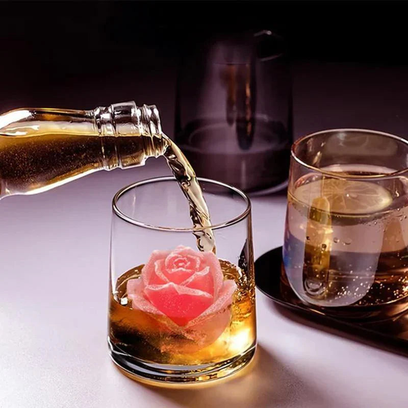 3d Silicone Rose Mould - Ice Cube Mould for Creative Drinks