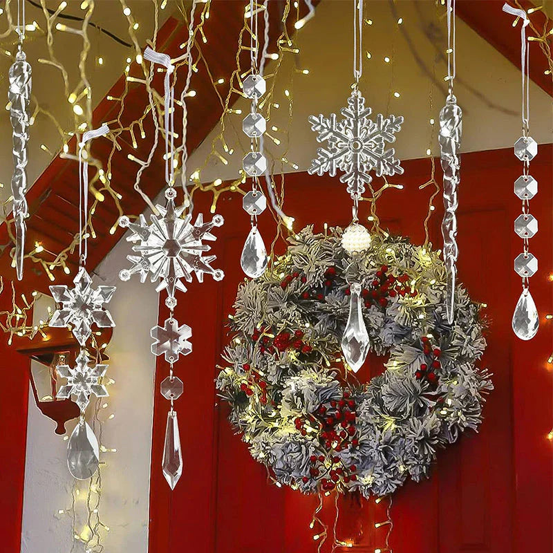 Crystal Snowflakes Christmas Tree Decorations