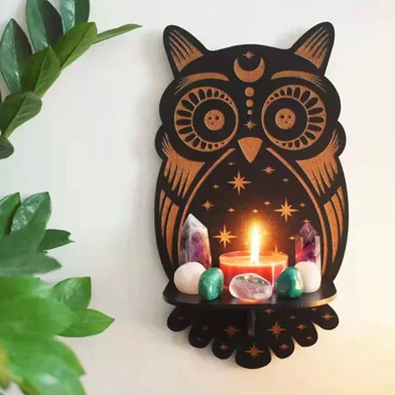 Creative Wooden Candle Holder with Storage
