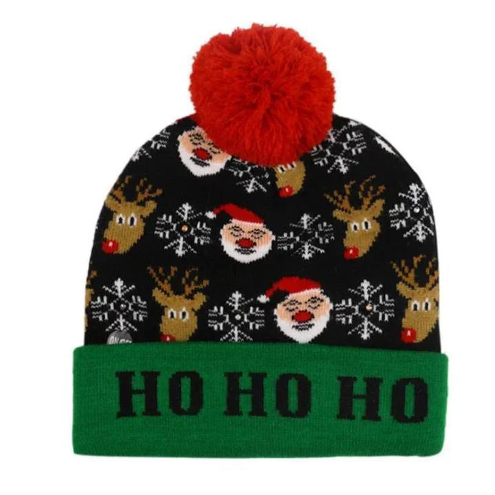 Christmas Led Knitted Hat with a Festive Design