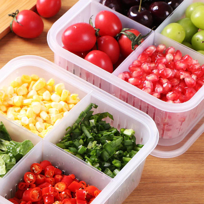 Fresh Storage Box with 4 Compartments - Perfect for Your Meals!