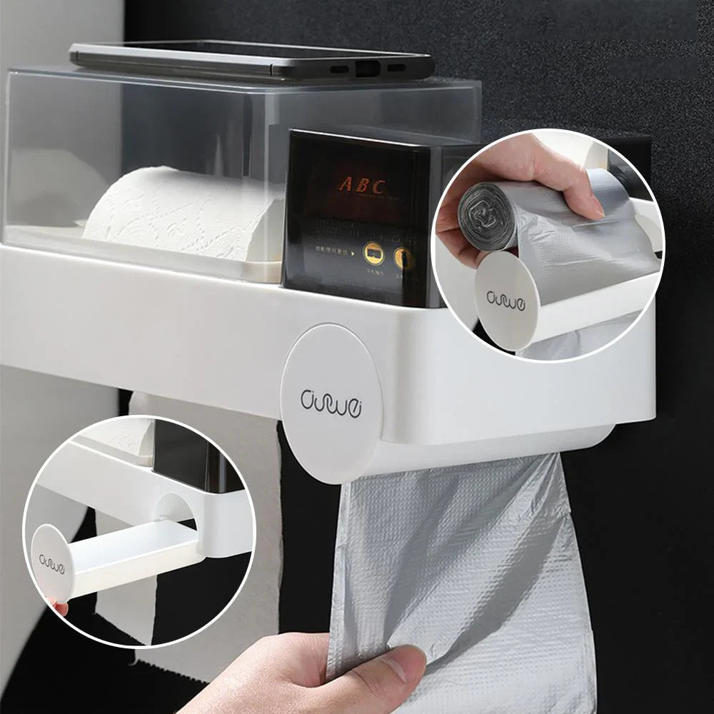 Wall - Mounted 3 - In-1 Bathroom Storage Box